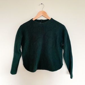 Aritzia Babaton Dark Green Wool Cropped Sweater